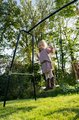 Hojdačka s 2 sedadlami Ivy duo Swing Exit Toys čierna kovová konštrukcia s ukotvením do betónu