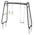 Multifunkčné fitness centrum GetSet Monkeybar MB210 Exit Toys rozšíriteľné s gymnastickými kruhmi hojdačkou a sieťou na šplhanie