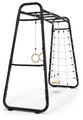 Multifunkčné fitness centrum GetSet Monkeybar MB210 Black Exit Toys rozšíriteľné s gymnastickými kruhmi hojdačkou a sieťou na šplhanie ET54201050