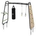 Multifunkčné fitness centrum GetSet Monkeybar MB220 Exit Toys rozšíriteľné s gymnastickými kruhmi boxovacím vrecom lezeckou stenou a bradlami