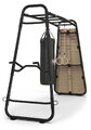 Multifunkčné fitness centrum GetSet Monkeybar MB220 Black Exit Toys rozšíriteľné s gymnastickými kruhmi boxovacím vrecom lezeckou stenou a bradlami