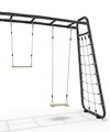 Multifunkčné fitness centrum GetSet Monkeybar MB310 Exit Toys rozšíriteľné s gymnastickými kruhmi hojdačkou hrazdou a sieťou na šplhanie