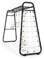 Multifunkčné fitness centrum GetSet Monkeybar MB310 Black Exit Toys rozšíriteľné s gymnastickými kruhmi hojdačkou hrazdou a sieťou na šplhanie ET54301