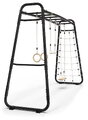 Multifunkčné fitness centrum GetSet Monkeybar MB310 Black Exit Toys rozšíriteľné s gymnastickými kruhmi hojdačkou hrazdou a sieťou na šplhanie ET54301