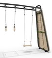 Multifunkčné fitness centrum GetSet Monkeybar MB320 Exit Toys rozšíriteľné s gymnastickými kruhmi boxovacím vrecom lezeckou stenou hojdačkou a bradlam