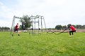 Multifunkčné fitness centrum GetSet Powerstation PS610 Exit Toys s boxovacím vrecom bradlami lavičkou gymnastickými kruhmi a lanom na šplhanie