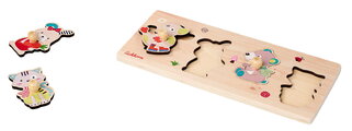 Drevené vkladacie puzzle Zvieratká Friends Eichhorn 4 dieliky so základňou od 12 mes