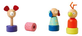 Drevená skladačka so skrutkovaním Zvieratká Screw Animals Friends Eichhorn 9 dielikov so psíkom myškou a kačičkou od 24 mes