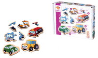Drevené puzzle autíčka Puzzle Vehicles Eichhorn 5 modelov s 2-6 dielikmi od 24 mes EH5491