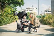 Trojkolka a kočík skladacia STR7 Urban 7v1 smarTrike čierna so sklápateľným sedadlom TouchSteering s EVA kolesami od 6 mes