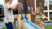 Vodná dráha s priehradou a vodopádom AquaFlow Water Track 200 Exit Toys s nastaviteľnou výškou a ručná pumpa s nádržou ET55502000