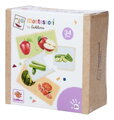 Drevené puzzle Ovocie a zelenina Montessori Eichhorn 34 dielikov so 17 motívmi od 24 mes