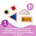 Drevené kocky s okienkami a zrkadlom Montessori Window Bricks Eichhorn 5 dielikov s rôznymi tvarmi od 12 mes