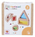 Drevené kocky s okienkami a zrkadlom Montessori Window Bricks Eichhorn 5 dielikov s rôznymi tvarmi od 12 mes