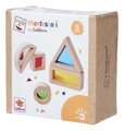 Drevené kocky s okienkami a zrkadlom Montessori Window Bricks Eichhorn 5 dielikov s rôznymi tvarmi od 12 mes
