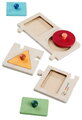 Drevené vkladacie puzzle Montessori Teaching Puzzle Shape Eichhorn 8 dielikov so 4 tvarmi od 12 mes