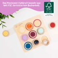 Drevená didaktická doska s kockami Montessori Touch Board Eichhorn 9 dielov s rôznym povrchom pre rozvoj hmatovej citlivosti