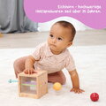 Drevený box s okienkom Montessori Box with Balls Eichhorn s 3 paličkami a 2 loptičkami pre rozvoj jemnej motoriky od 12 mes