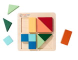 Drevené vkladacie puzzle Farby a tvary Montessori Shape Puzzle Eichhorn 12 kociek rôznych tvarov od 24 mes