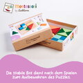 Drevené vkladacie puzzle Farby a tvary Montessori Shape Puzzle Eichhorn 12 kociek rôznych tvarov od 24 mes