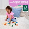 Drevené vkladacie puzzle Farby a tvary Montessori Shape Puzzle Eichhorn 12 kociek rôznych tvarov od 24 mes