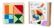 Drevené vkladacie puzzle Farby a tvary Montessori Shape Puzzle Eichhorn 12 kociek rôznych tvarov od 24 mes