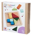 Drevené vkladacie puzzle Farby a tvary Montessori Shape Puzzle Eichhorn 12 kociek rôznych tvarov od 24 mes