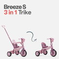 Trojkolka s vodiacou tyčou Breeze S Peach TouchSteering smarTrike s voľnobehom s košíkom na fľašku od 15 mes