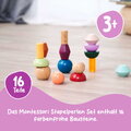 Drevené stohovateľné kocky Montessori Staple Beads Eichhorn 16 farebných dielikov