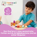 Drevené stohovateľné kocky Montessori Staple Beads Eichhorn 16 farebných dielikov