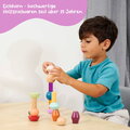 Drevené stohovateľné kocky Montessori Staple Beads Eichhorn 16 farebných dielikov