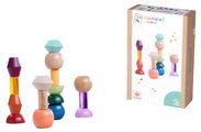 Drevené stohovateľné koráliky Montessori Staple Beads Eichhorn 16 farebných dielikov od 3 rokov EH6053