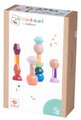 Drevené stohovateľné koráliky Montessori Staple Beads Eichhorn 16 farebných dielikov od 3 rokov EH6053