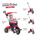 Trojkolka Breeze Plus smarTrike TouchSteering s tlmičom a voľnobehom červeno-čierna od 10 mes