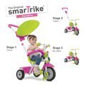 Trojkolka Zip Plus 3v1 Touch Steering smarTrike ružová EVA gumové kolesá od 10 mes