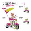 Trojkolka Zip Plus 3v1 Touch Steering smarTrike ružová EVA gumové kolesá od 10 mes