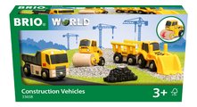 Drevené stavebné stroje Construction Vehicles BRIO nákladné auto s nakladačom a valcom od 3 rokov BRIO6580