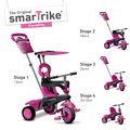 Trojkolka Vanilla 4v1 Pink Touch Steering smarTrike ružová so slnečníkom od 10 mes