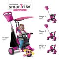 Trojkolka Spirit Touch Steering smarTrike tmavoružová od 10 mes