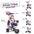 Trojkolka Splash 5v1 Purple&White smarTrike 360° riadenie s polohovateľnou opierkou fialovo-krémová od 10 mes