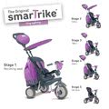 Trojkolka Splash 5v1 Purple smarTrike 360° riadenie s polohovateľnou opierkou fialovo-šedá od 10 mes