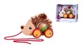 Drevené autíčko ježko so zvukom Pull Back Hedgehog Eichhorn so šnúrkou na ťahanie 16 cm od 12 mes