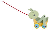 Drevený lúčny koník na ťahanie Pullback Grasshopper Eichhorn so šnúrkou a pohyblivými nohami od 12 mes