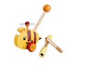 Drevené autíčko včielka Push Bee with Stick Eichhorn s vodiacou rúčkou dĺžka 50 cm od 12 mes