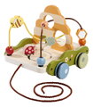 Drevený labyrint na ťahanie Pull-along Wagon Eichhorn s korálikmi od 12 mes