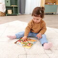 Drevené puzzle s textilnou štruktúrou Zvieratká Feel Puzzle with Fabric Eichhorn 7 vkladacích kociek so zvieratkami od 12 mes