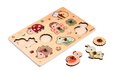 Drevené vkladacie puzzle zvieratká Pin Puzzle Eichhorn 2 rôzne druhy 10 dielov od 24 mes