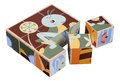 Drevené puzzle kocky zvieratká Picture Cube Eichhorn 9 dielov so 6 motívmi