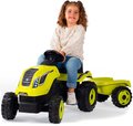 Traktor na šľapanie a príves Farmer XL GreenTractor+Trailer Smoby zelený s polohovateľným sedadlom a so zvukom 142 cm