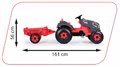 Traktor šliapací Stronger XXL Smoby s prívesom šedo-červený